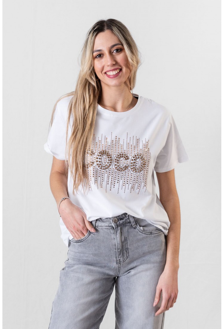 T-SHIRT COCO ΜΕ ΣΤΡΑΣ 1113