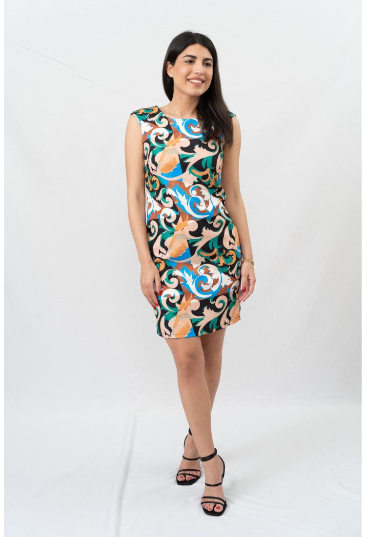 SLEEVELESS PRINTED DRESS 19277