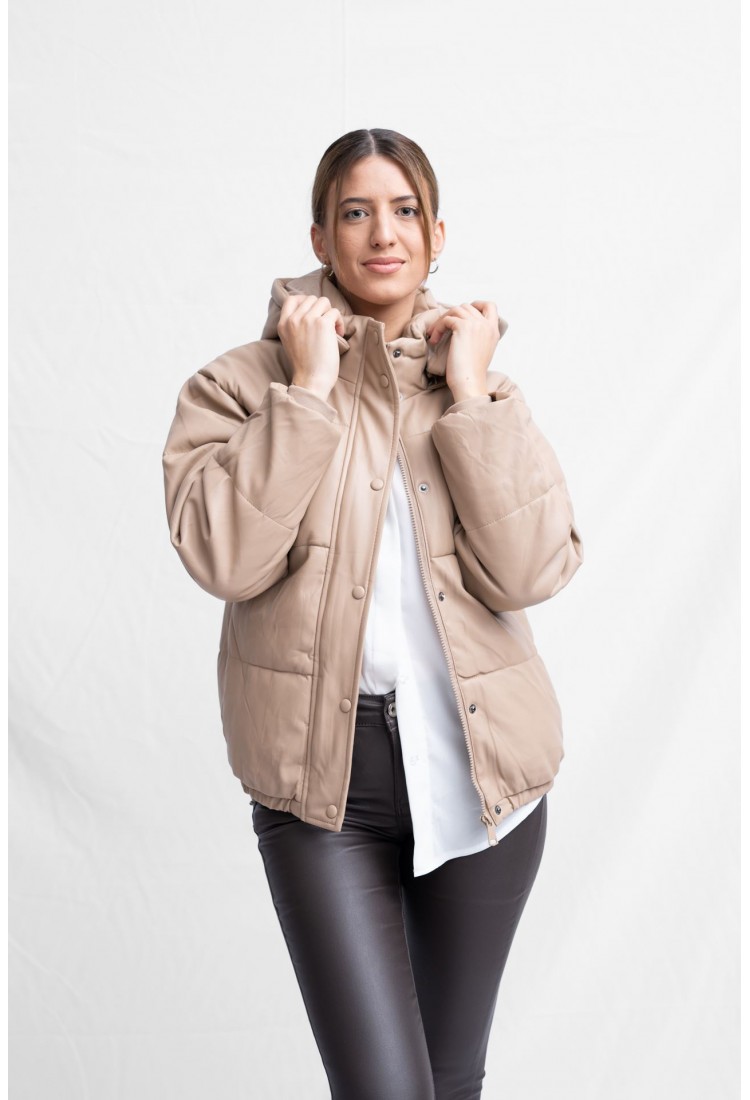 PUFFER JACKET ΔΕΡΜΑΤΙΝΗ 1073